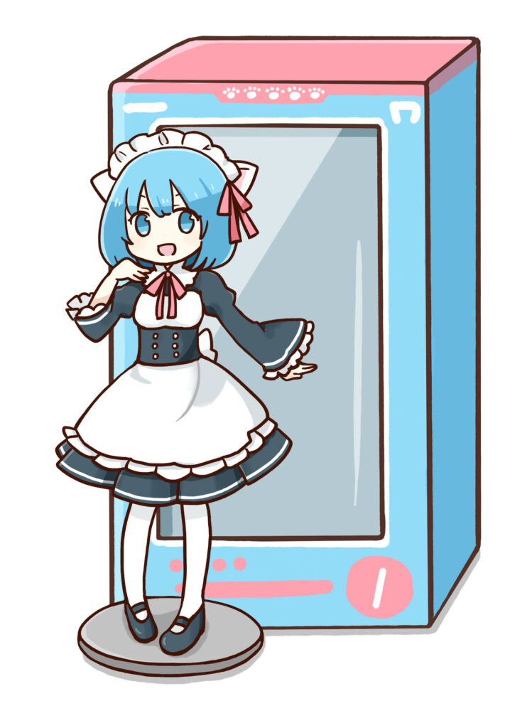 メイド姿の女の子のフィギュアとその箱