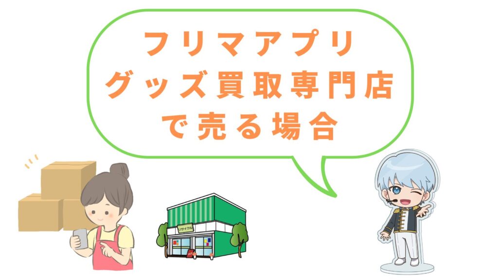「フリマアプリ・グッズ買取専門店で売る場合」の項目のアイキャッチ画像