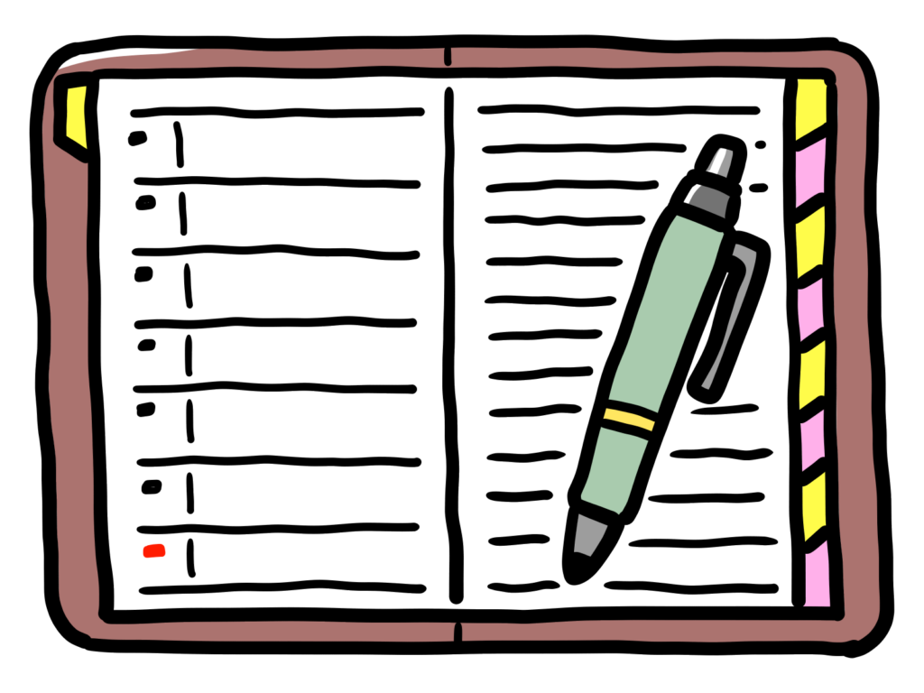 引越しの計画が書いてあるスケジュール手帳