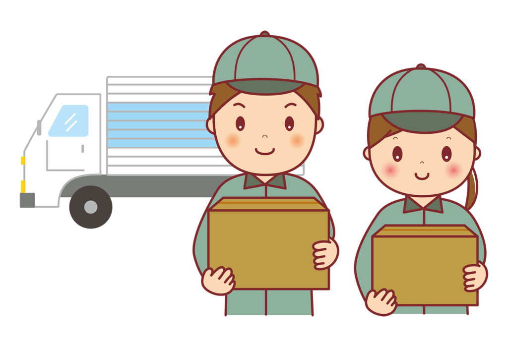 宅配便の従業員の男女
