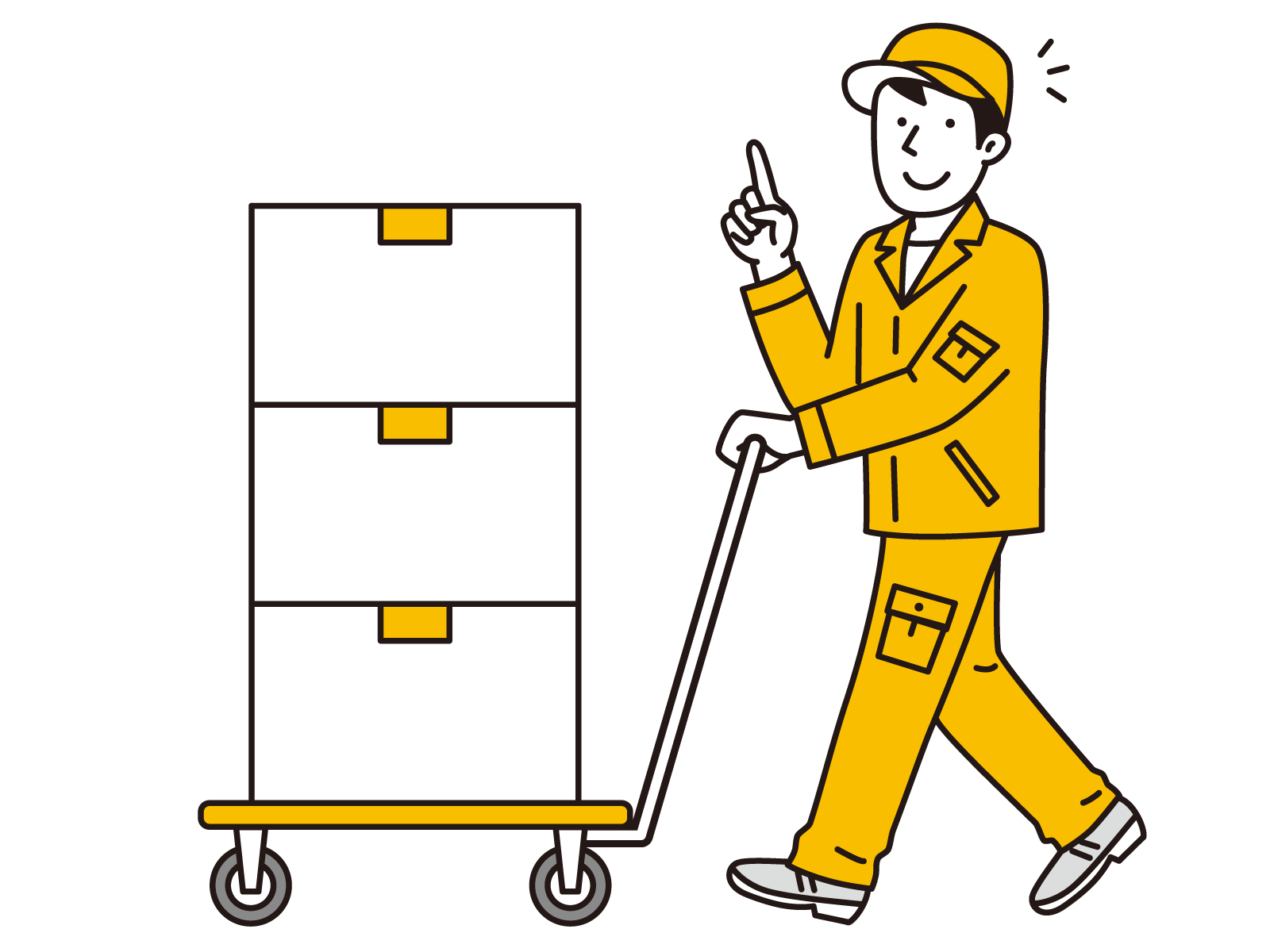 引越し前の大量買取で段ボールを運ぶ配送業者の男性